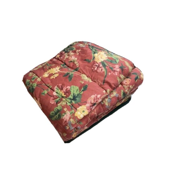 Vintage Queen Size Comforter Red Pink Rose Floral Bedding Thick Reversible Print - Picture 1 of 10